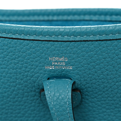 Hermes Taurillon Clemence Amazone Evelyne TPM Turquoise Colvert 6 of 10