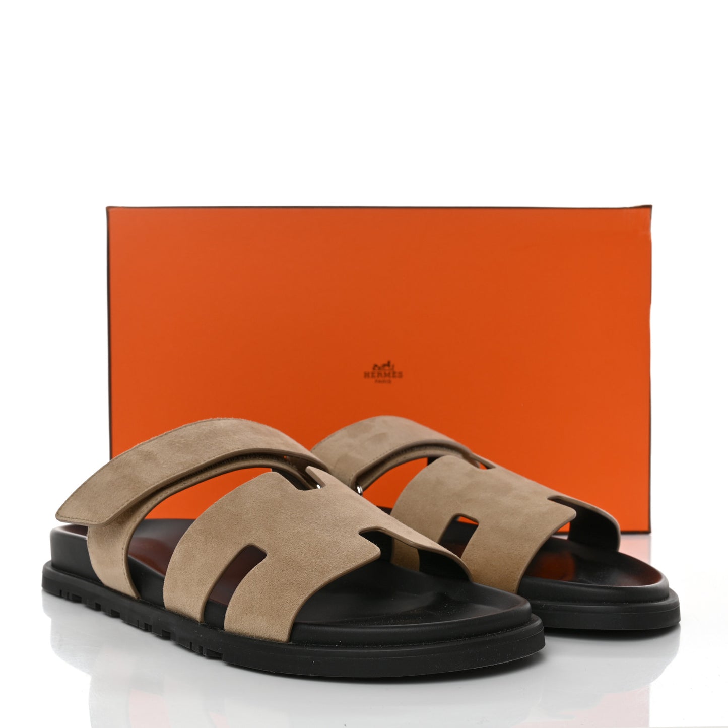 Suede Goatskin Mens Chypre Sandals 44 Beige Argile