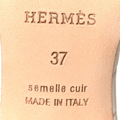Hermes Matte Niloticus Crocodile Himalaya Oasis Sandals 37 White 8 of 9