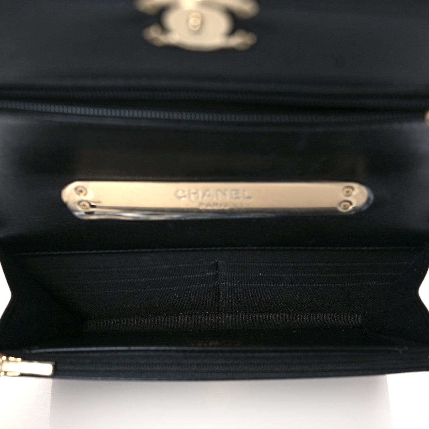 Chanel Lambskin Quilted Top Handle Wallet On Chain WOC Black 5 of 10
