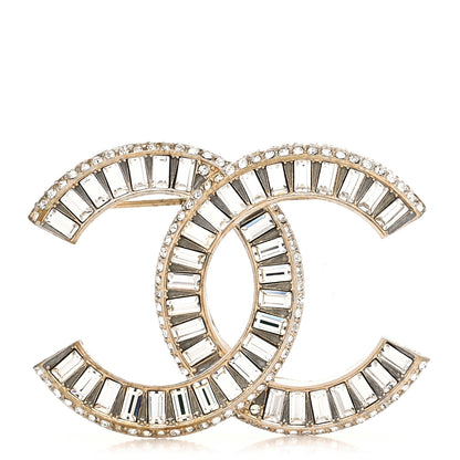 Chanel Baguette Crystal CC Brooch Gold 1 of 4