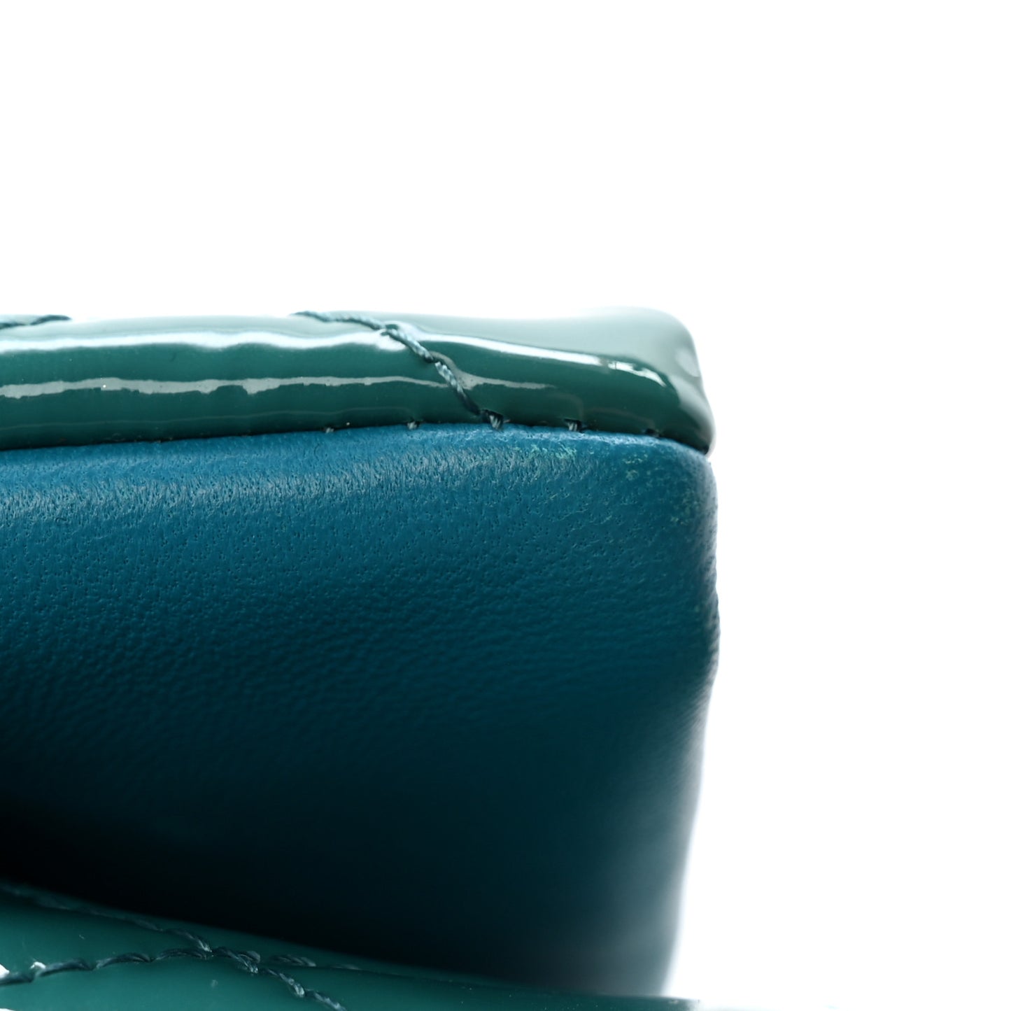 Patent Calfskin Quilted Beauty CC Clutch Blue