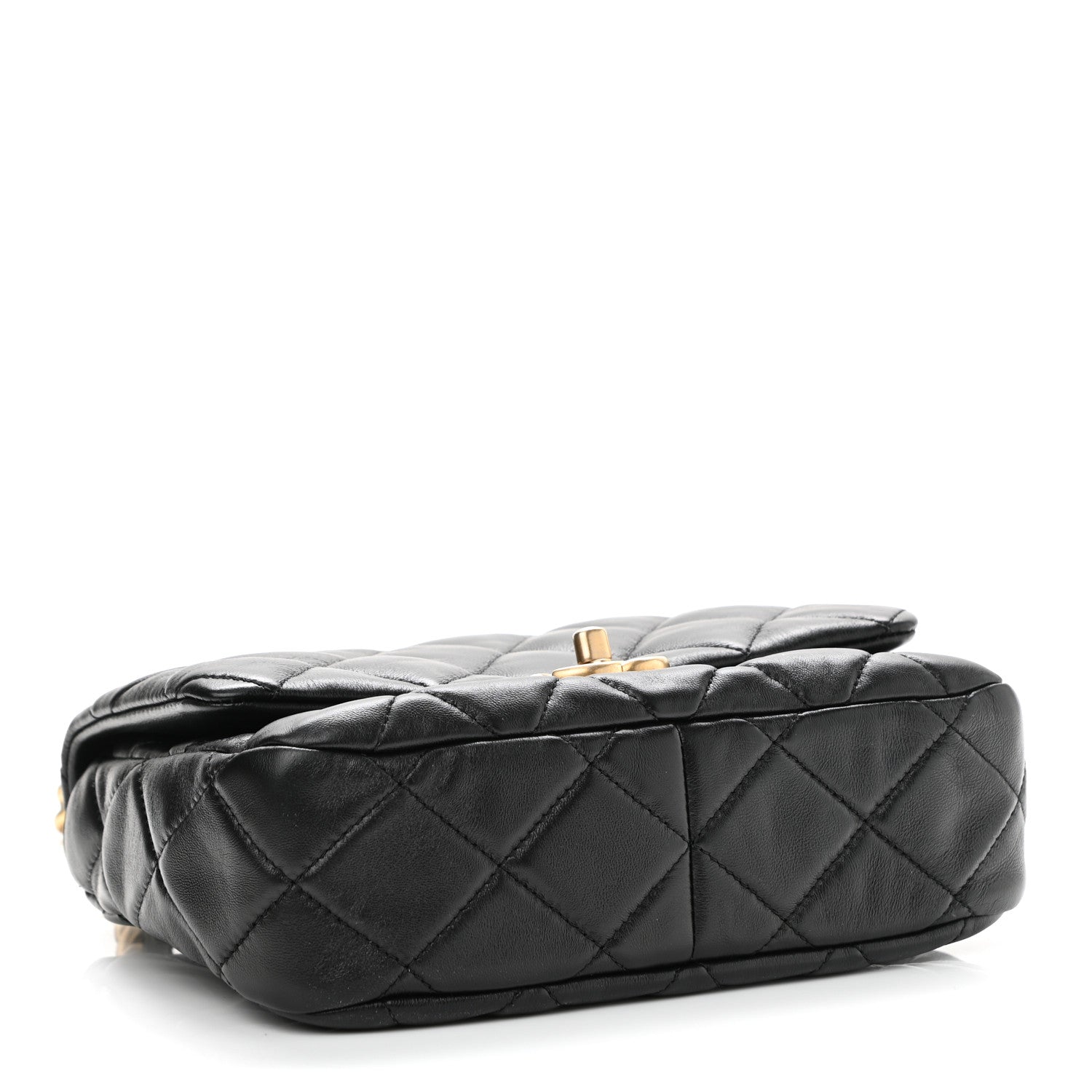 Chanel Lambskin Quilted Small Lacquered Chain Flap Black 4 of 11
