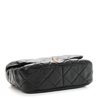 Chanel Lambskin Quilted Small Lacquered Chain Flap Black 4 of 11