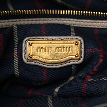 Miu Miu Vitello Daino Top Handle Tote Beige 8 of 11