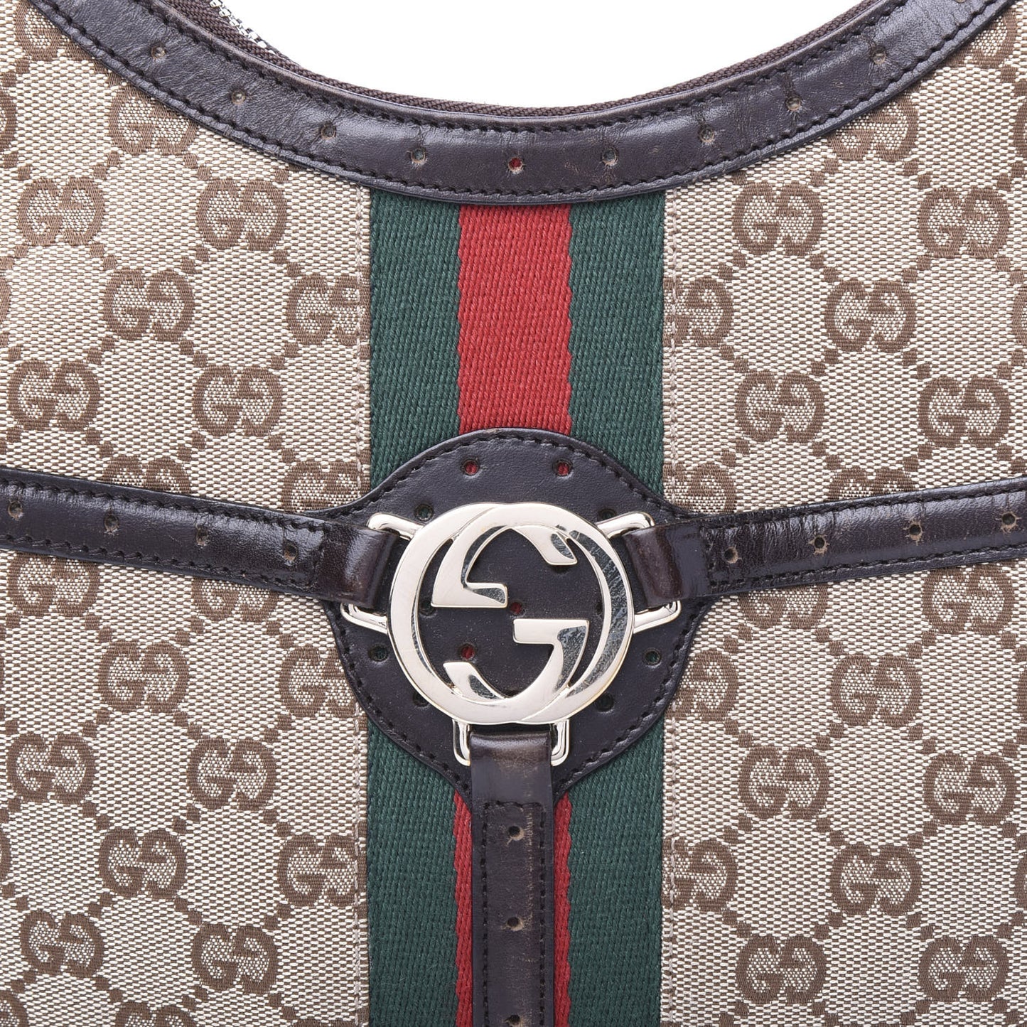 Monogram Web GG Reins Hobo Brown