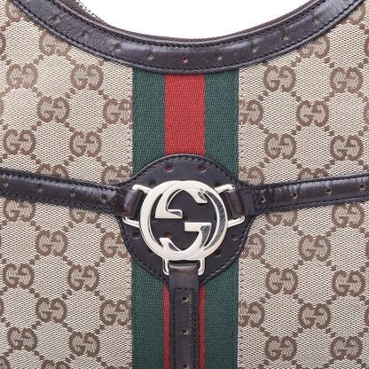 Gucci Monogram Web GG Reins Hobo Brown 10 of 10
