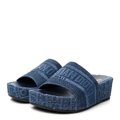 Christian Dior Oblique Denim D-Way Platform Sandal 36 Blue 2 of 9