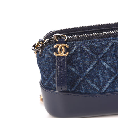 Chanel Denim Calfskin Quilted Small Gabrielle Clutch With Chain Blue 10 of 11