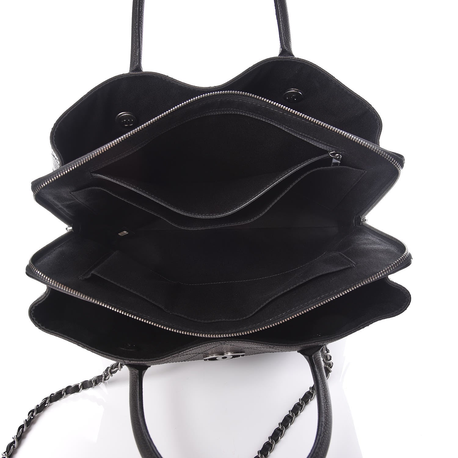Chanel Grained Vegetal Calfskin Urban Shopping Tote Black 8 of 10