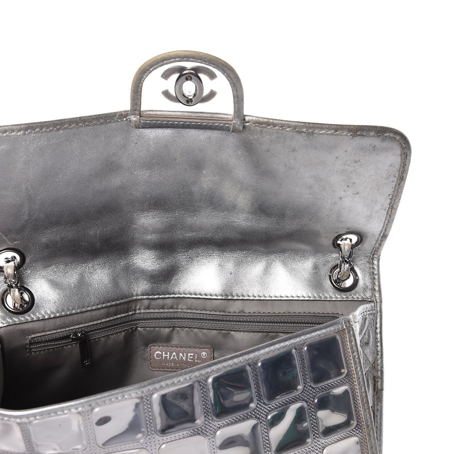 Vinyl Large Ice Cube Flap Silver