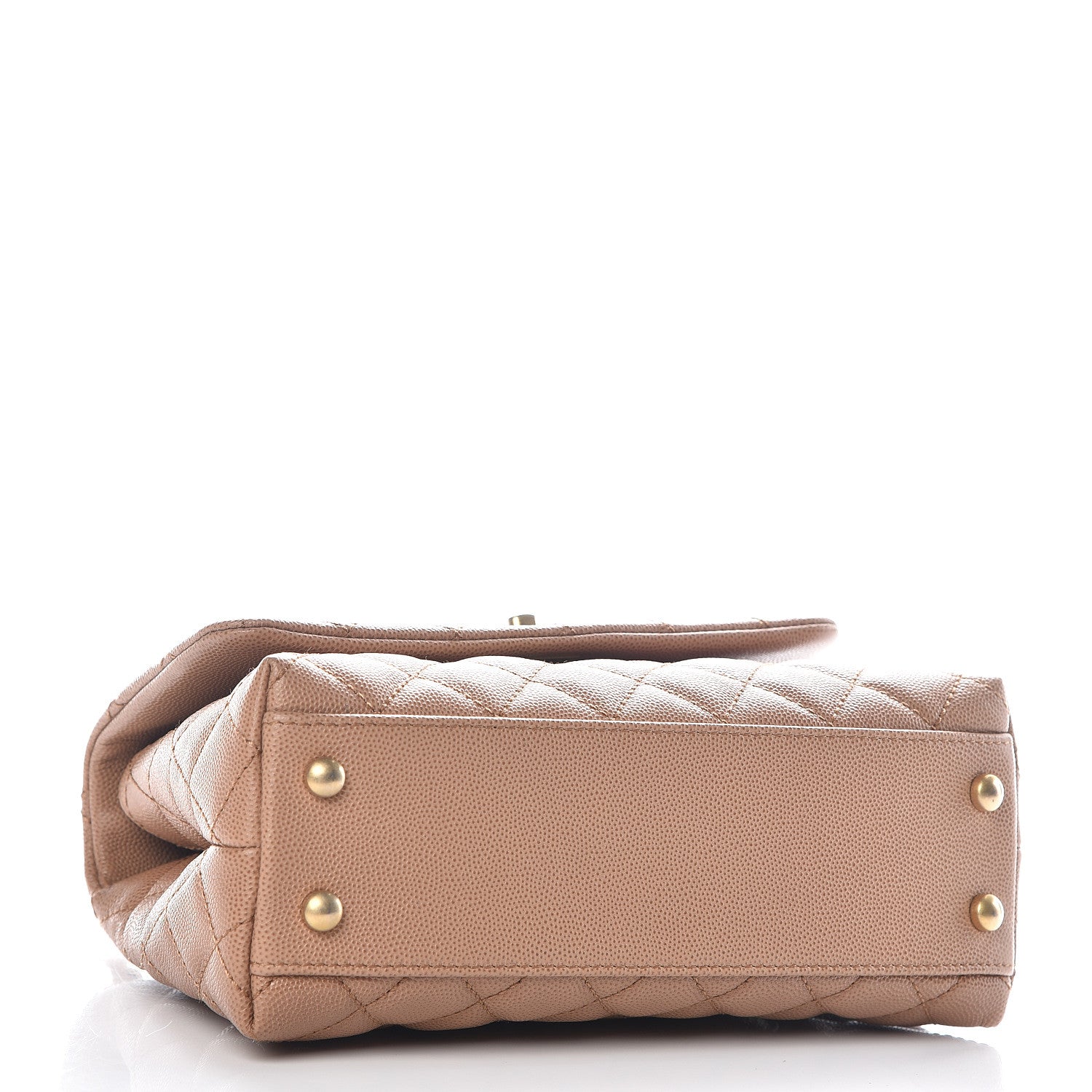 Chanel Caviar Lizard Quilted Mini Coco Handle Flap Beige 4 of 9