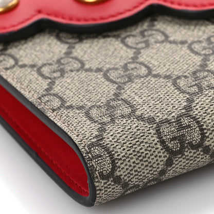 Gucci GG Supreme Monogram Mini Peony Pearly Clutch Red 7 of 8