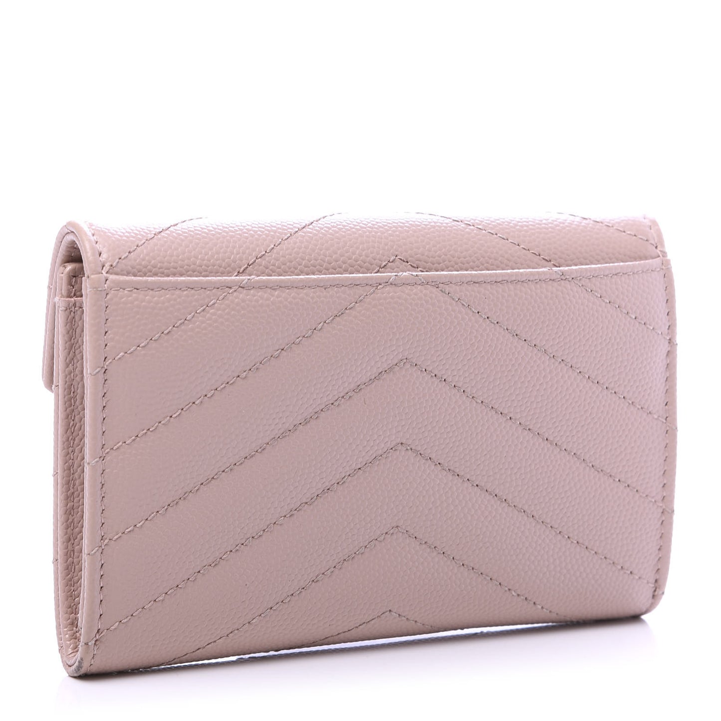 Grain De Poudre Matelasse Chevron Small Monogram Envelope Wallet Pale Pink