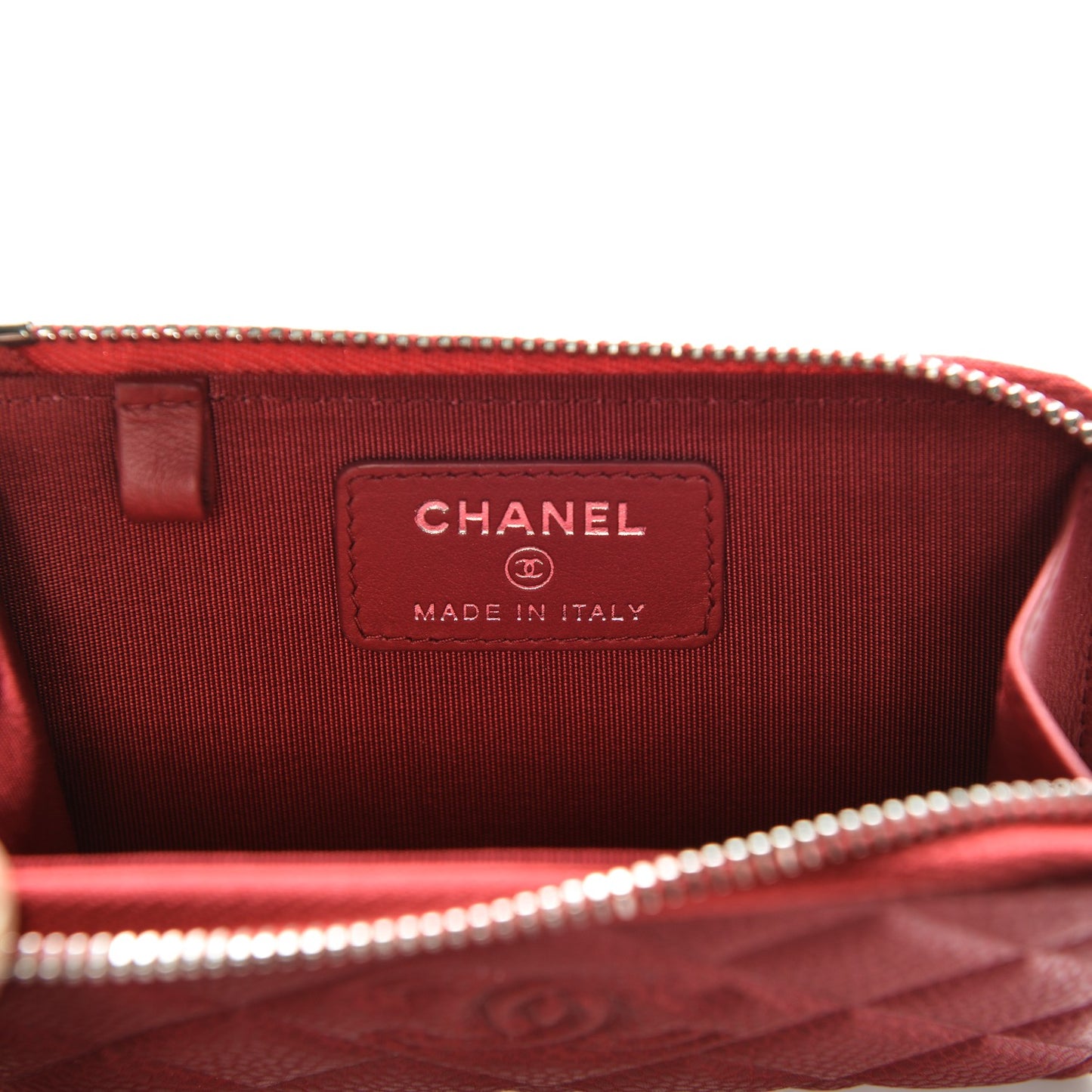 Caviar Quilted Diamond CC Key Holder Case Dark Pink