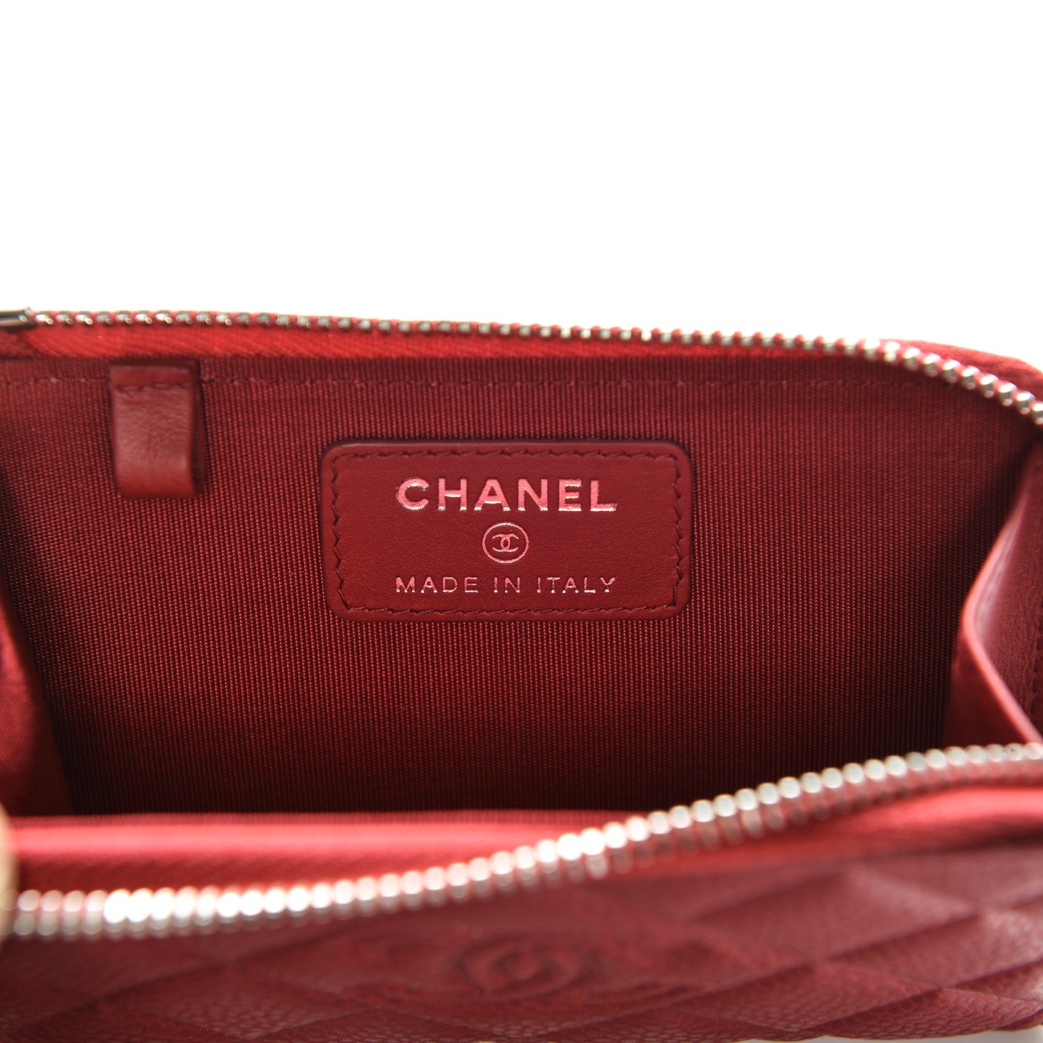 Chanel Caviar Quilted Diamond CC Key Holder Case Dark Pink 6 of 8