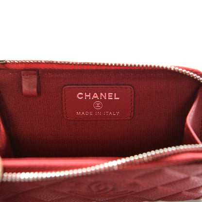 Chanel Caviar Quilted Diamond CC Key Holder Case Dark Pink 6 of 8