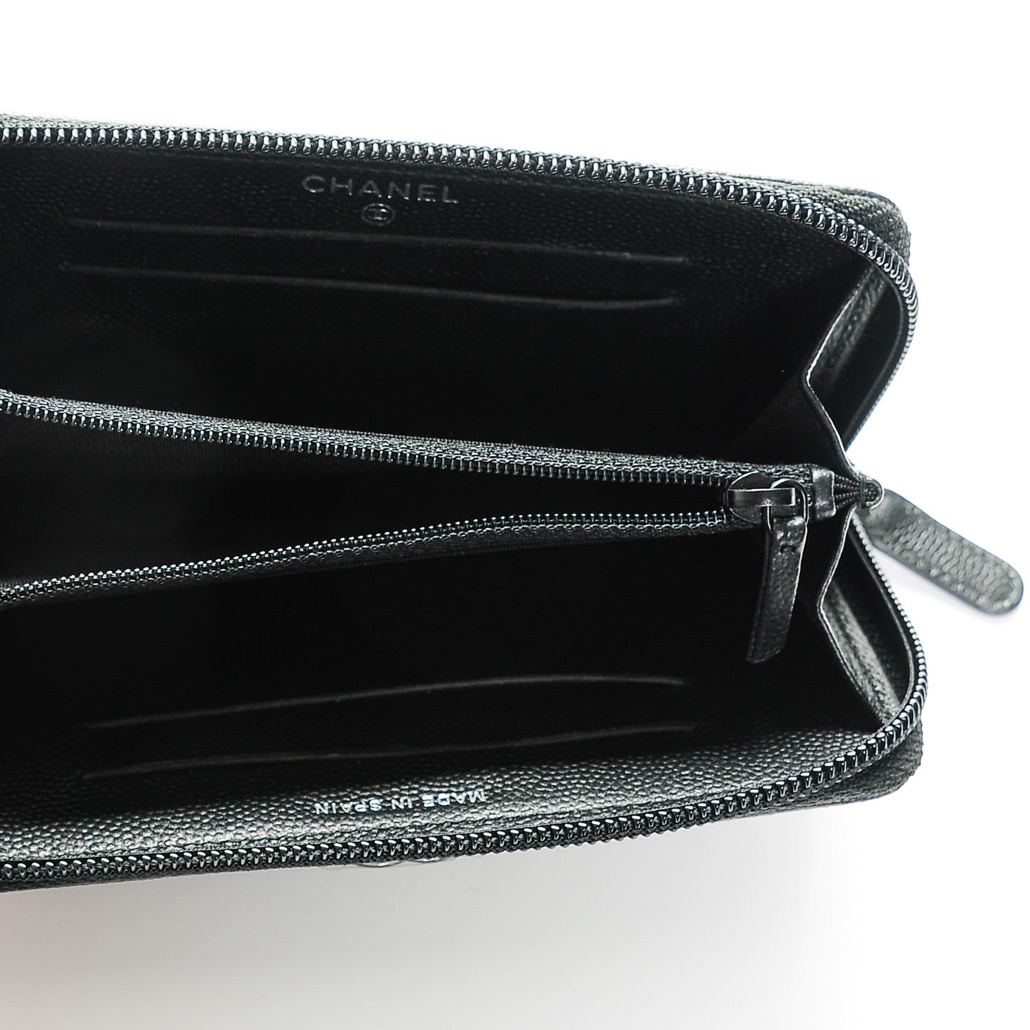 Chanel Caviar Quilted Boy Small Zip Around Wallet So Black 5 of 8