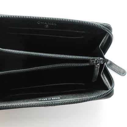 Chanel Caviar Quilted Boy Small Zip Around Wallet So Black 5 of 8
