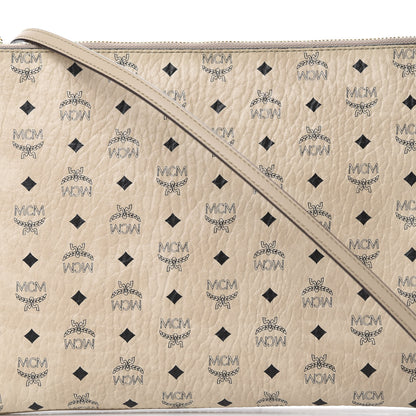 MCM Visetos Medium Crossbody Pouch Beige 7 of 9