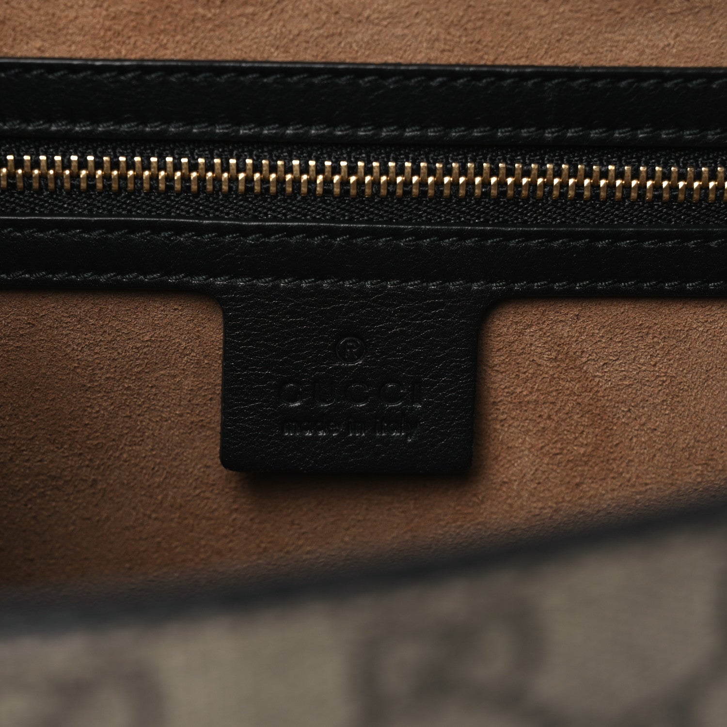Gucci GG Supreme Monogram Calfskin Small Padlock Top Handle Bag Beige Black Cuir 6 of 13