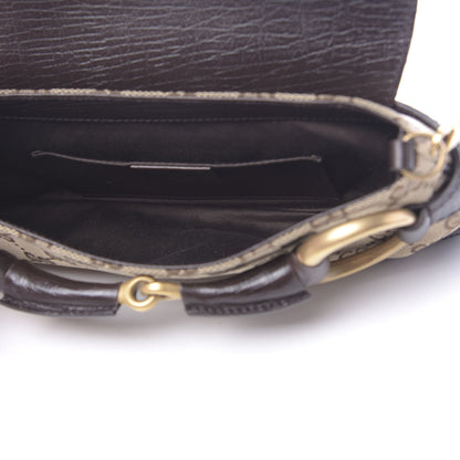 Gucci Monogram Horsebit Clutch Dark Brown 5 of 10