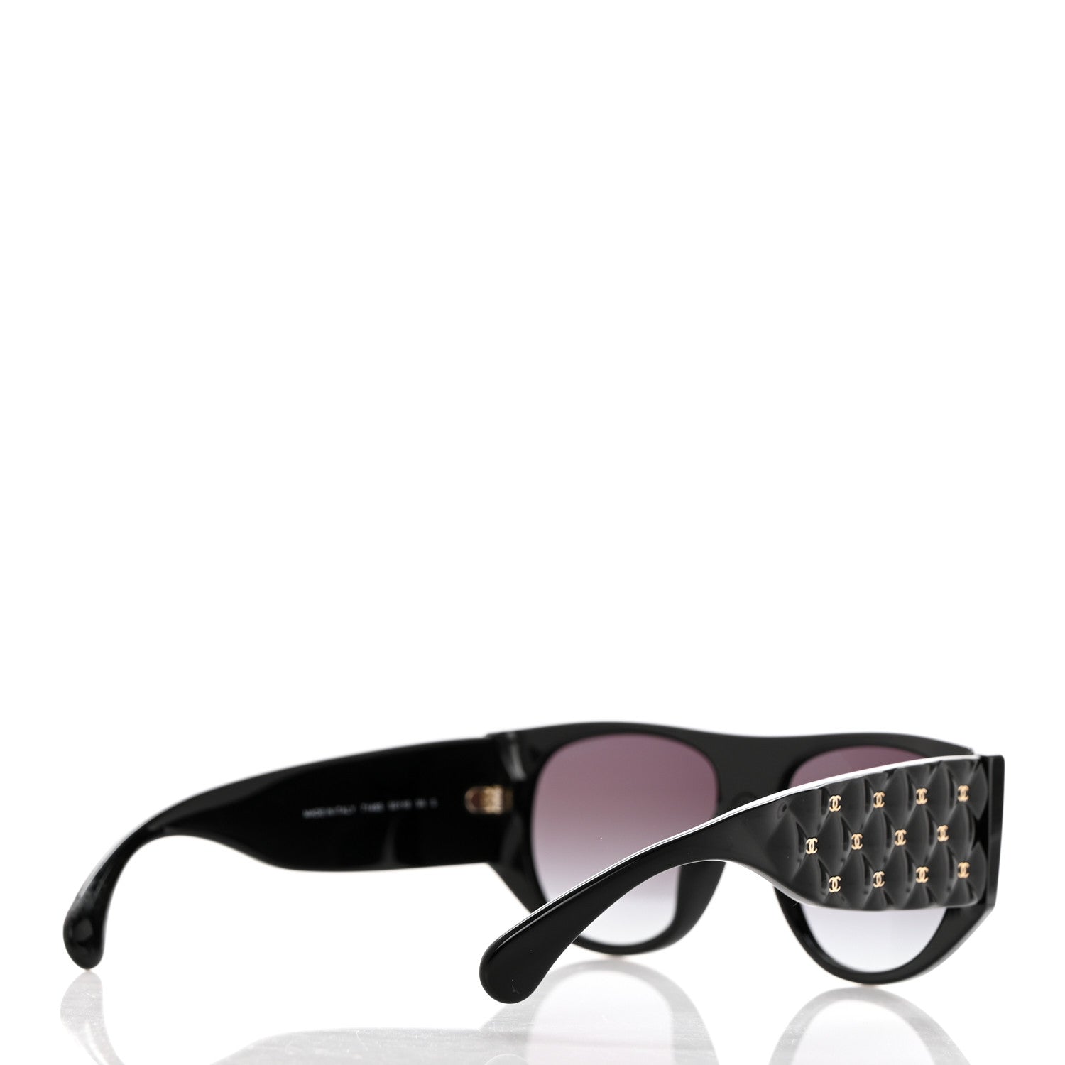 Chanel Acetate Quilted CC Pilot Sunglasses 71465 Black 4 of 8