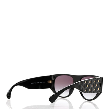 Chanel Acetate Quilted CC Pilot Sunglasses 71465 Black 4 of 8