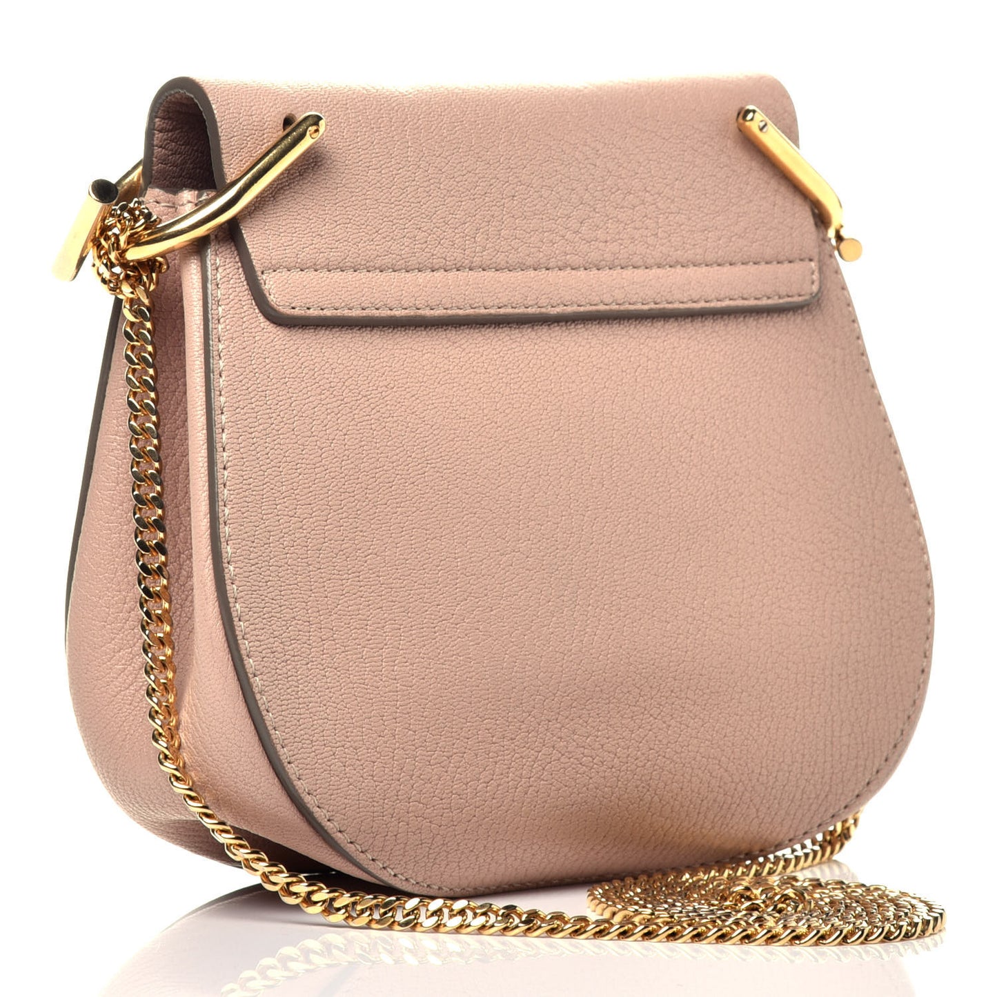 Grained Lambskin Mini Drew Shoulder Bag Cement Pink