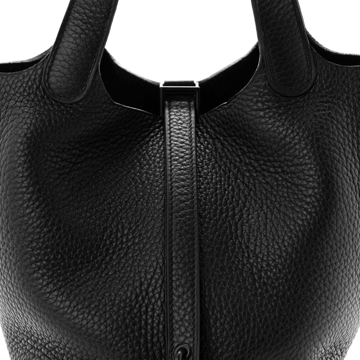 Hermes Taurillon Clemence Monochrome Picotin Lock 18 PM Black