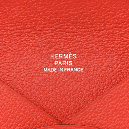 Hermes Evercolor Calvi Card Case Rouge de Coeur 6 of 8