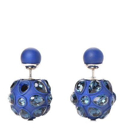 Christian Dior Crystal Mise En Dior Tribal Earrings Blue 1 of 4
