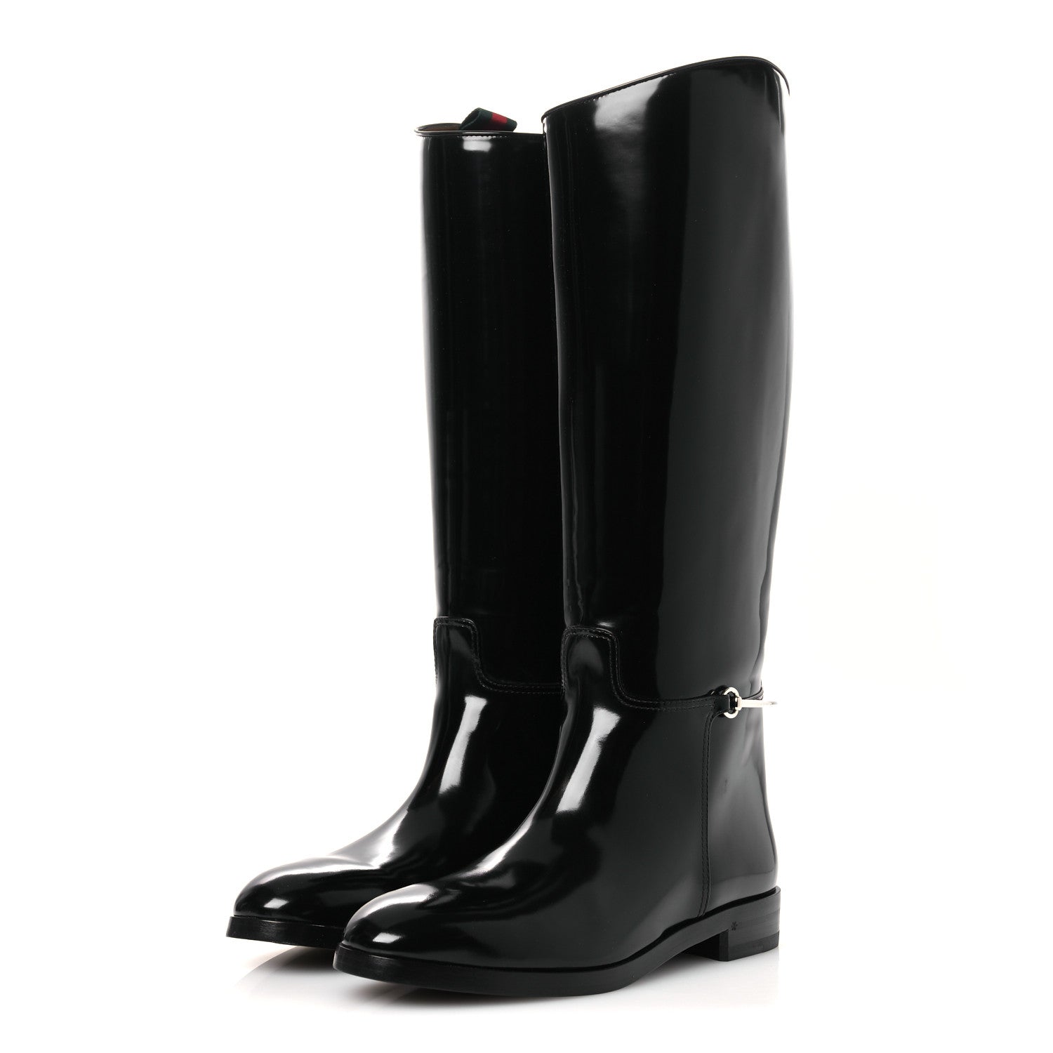 Gucci Brushed Calfskin Michelangelo Slim Horsebit Riding Boots 40 Black 4 of 11