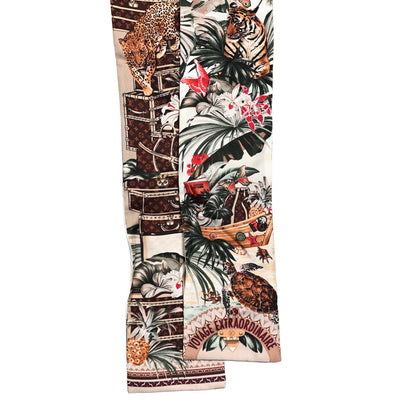 Louis Vuitton Silk Voyage Extraordinaire Bandeau Scarf Beige 2 of 3