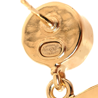 Chanel Mirror Pearl CC Drop Earrings Gold Pink 4 of 5