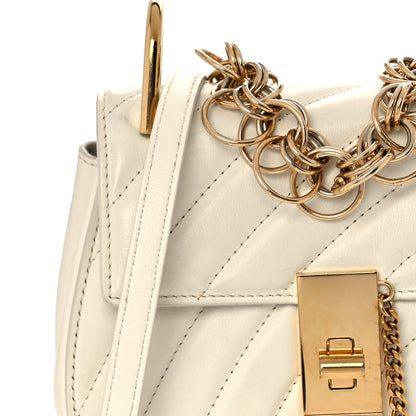 Chloe Calfskin Quilted Drew Bijou Shoulder Bag Natural White 10 of 11