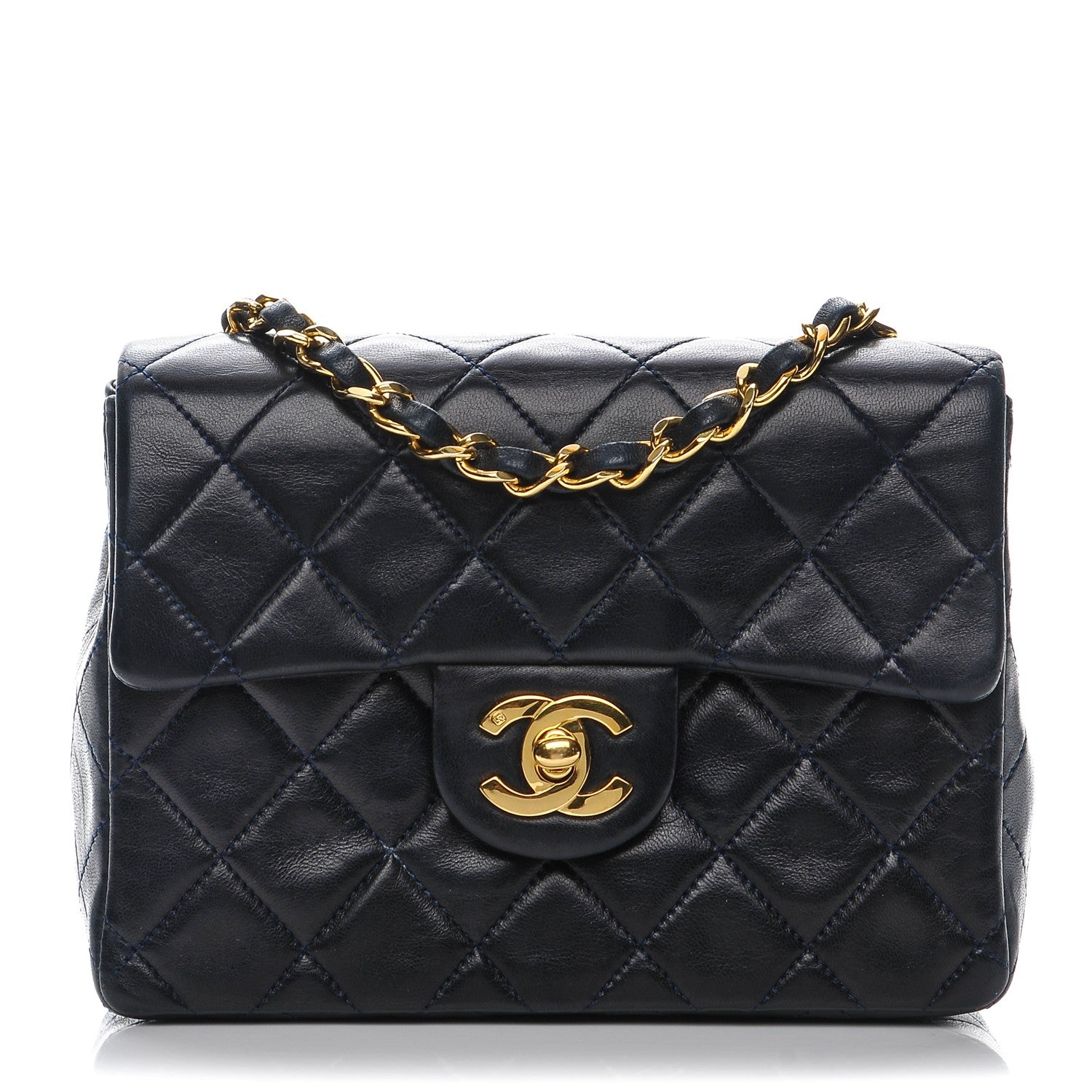 Chanel Lambskin Quilted Mini Square Flap Black 1 of 10