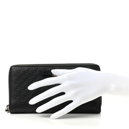 Gucci Microguccissima Bow Zip Around Wallet Black 2 of 7