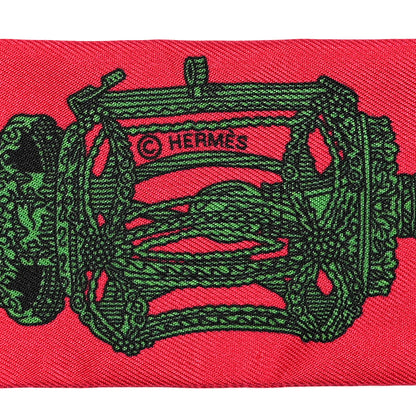 Hermes Silk Merveilleuses Lanternes Twilly Fuchsia Vert Bleu Lavande 3 of 4
