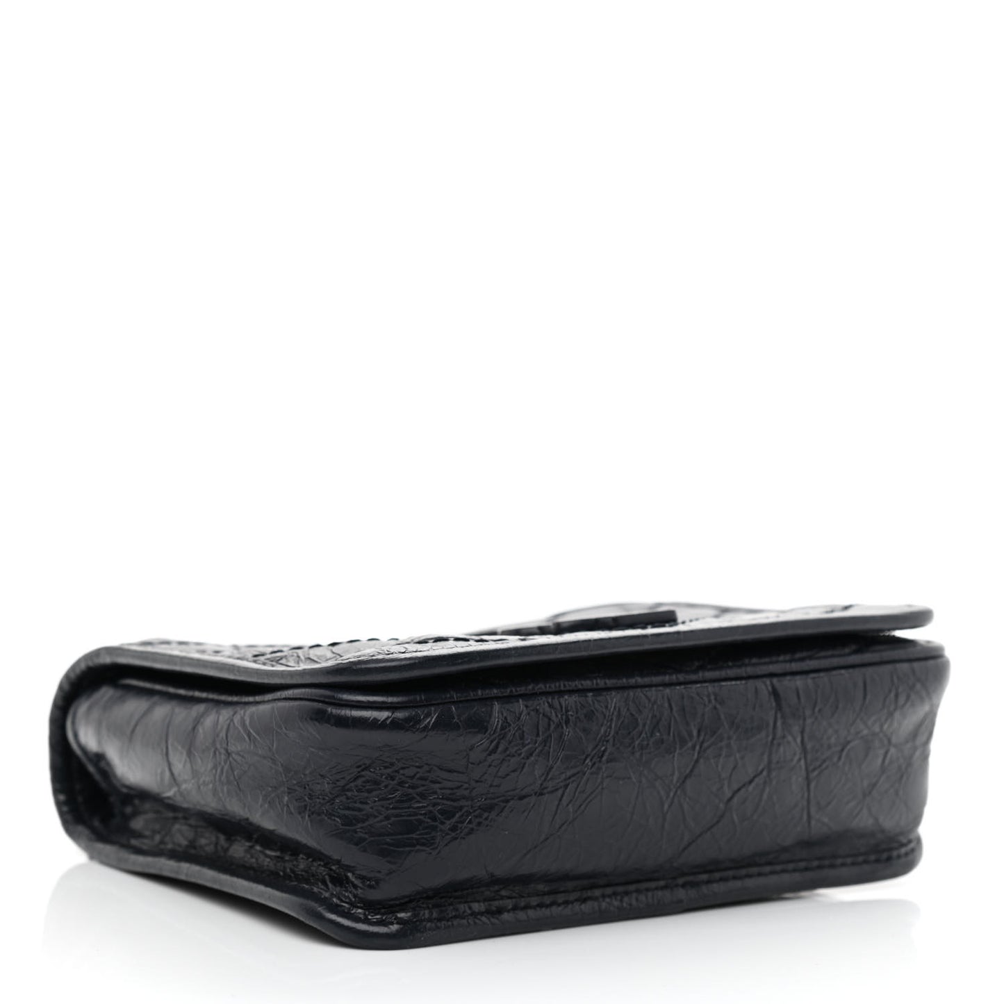 Crinkled Calfskin Matelasse Monogram Niki Chain Wallet Deep Marine
