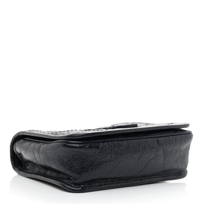 Saint Laurent Crinkled Calfskin Matelasse Monogram Niki Chain Wallet Deep Marine 3 of 10
