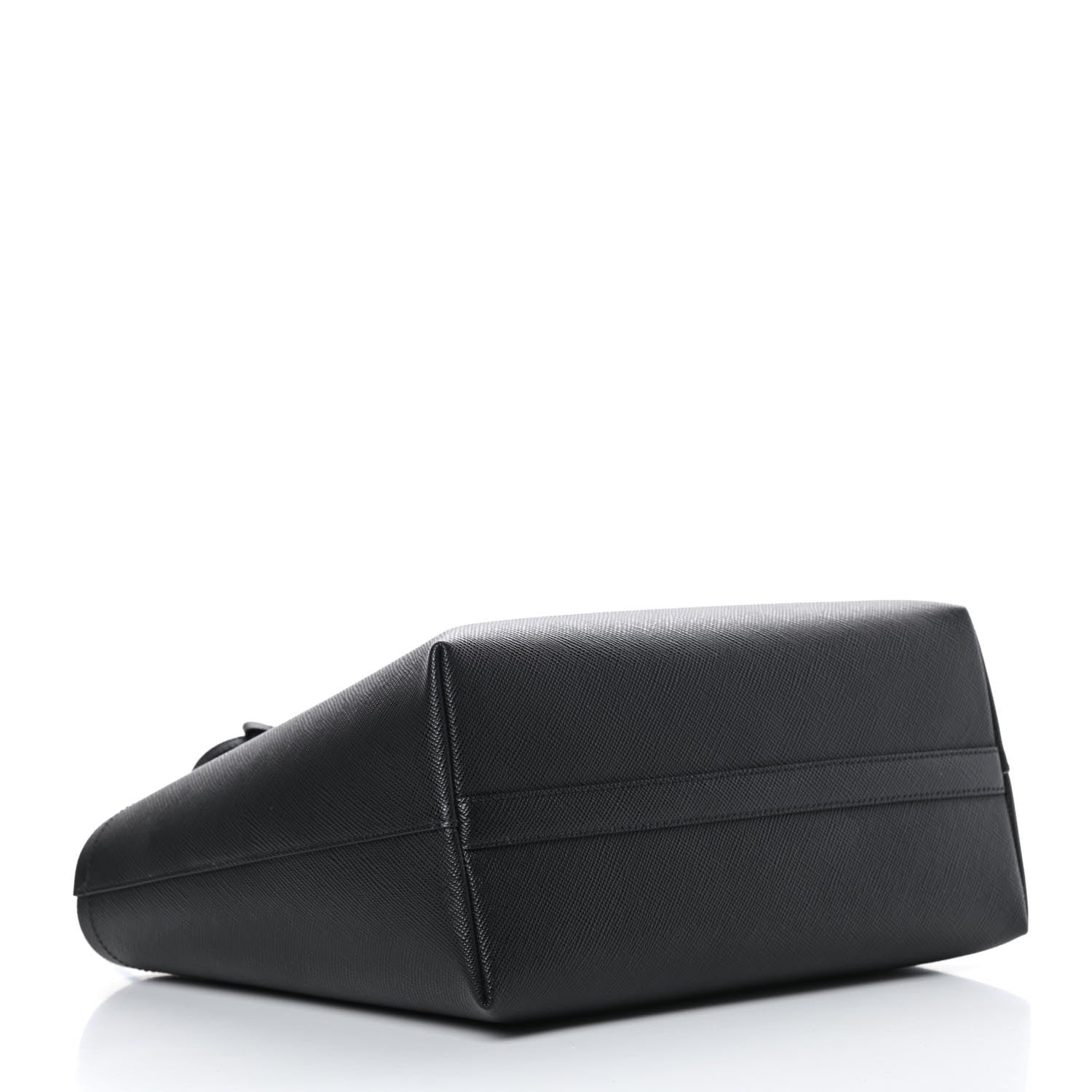 Prada Saffiano Cuir Shopping Tote Black Fuoco 5 of 12