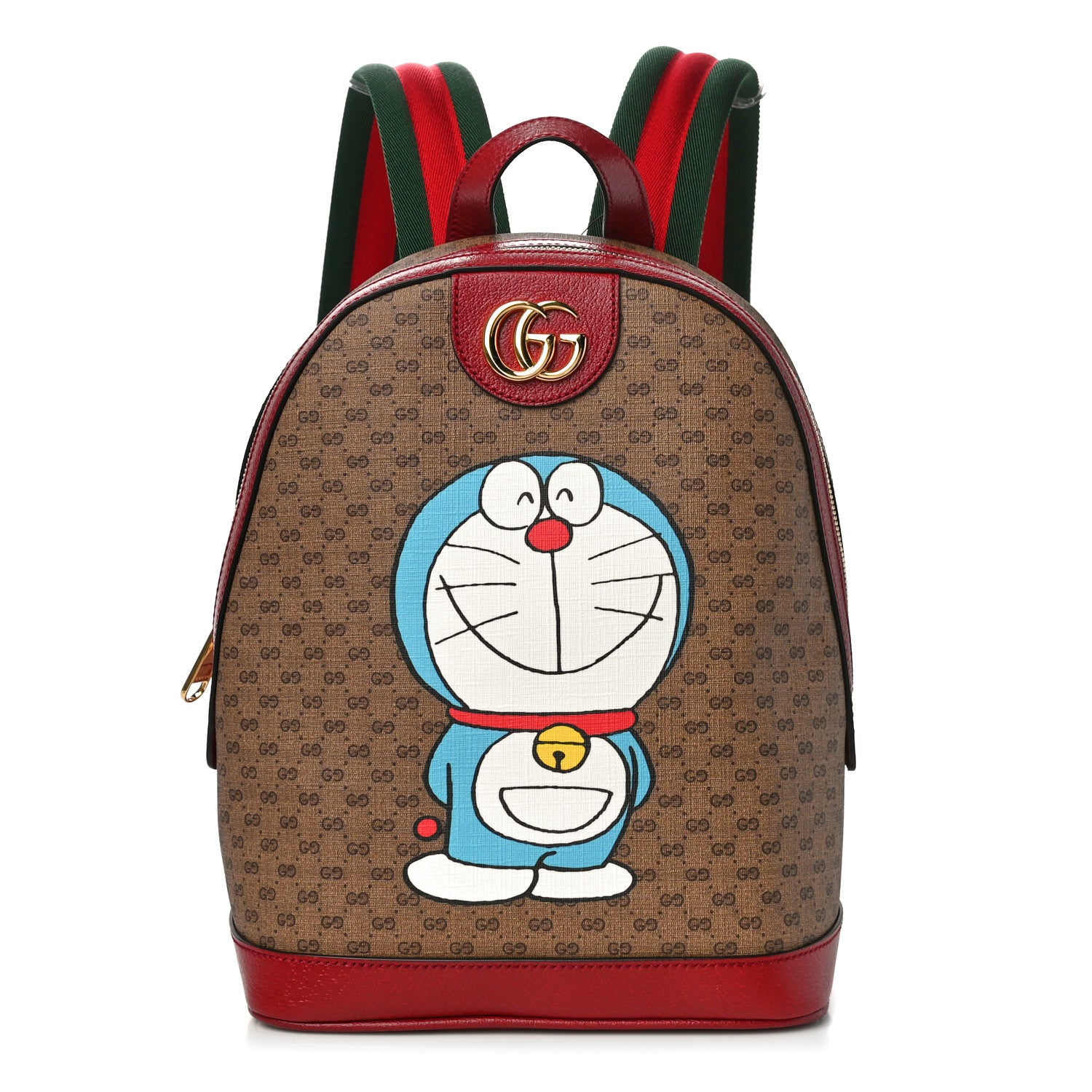 Gucci X DORAEMON Mini Vintage GG Supreme Monogram Small Dome Backpack Beige Cherry Red 1 of 11