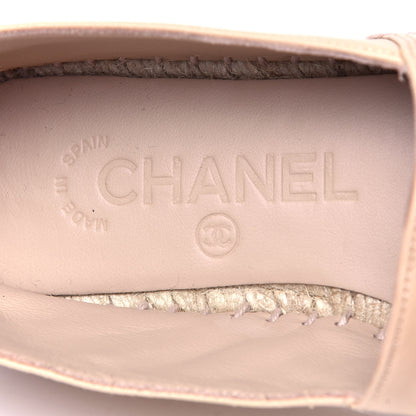Chanel Lambskin CC Espadrilles 35 Beige Black 5 of 5
