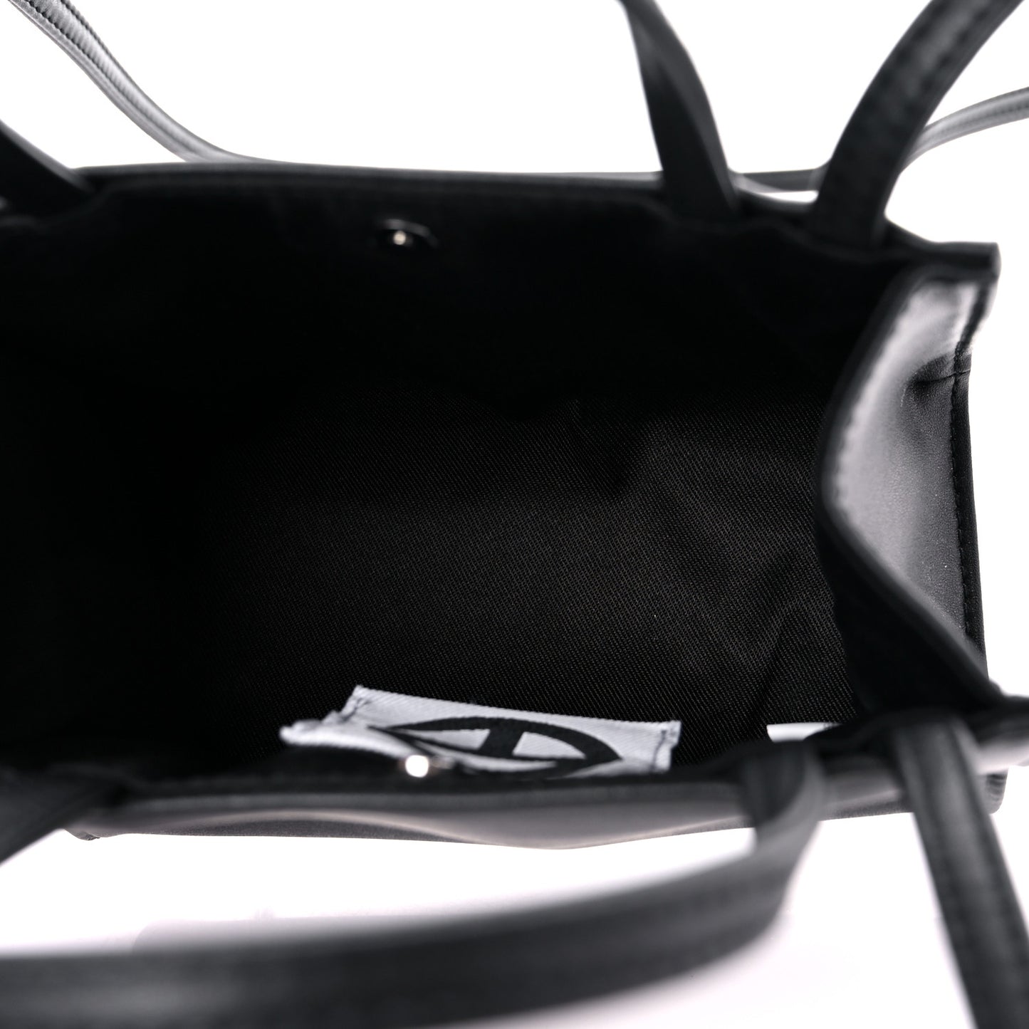 Vegan Leather Small Shopping Bag Black