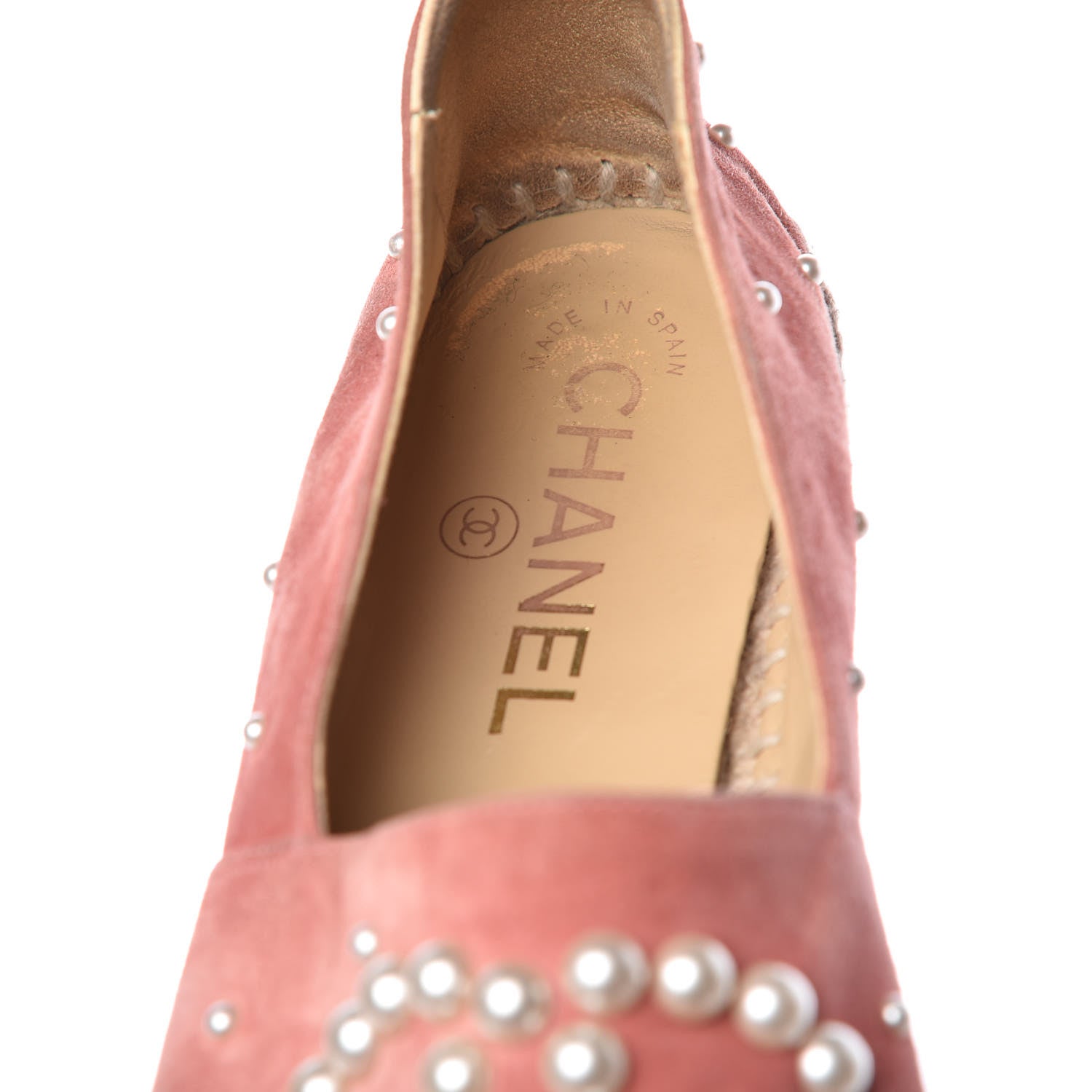 Chanel Suede Pearl CC Espadrilles 37 Pink 11 of 19