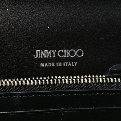 Jimmy Choo Snakeskin Embossed Chain Clutch Black Beige 6 of 9