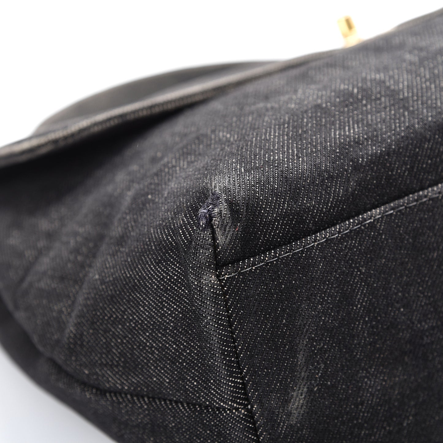 Denim Jumbo Kelly Flap Black