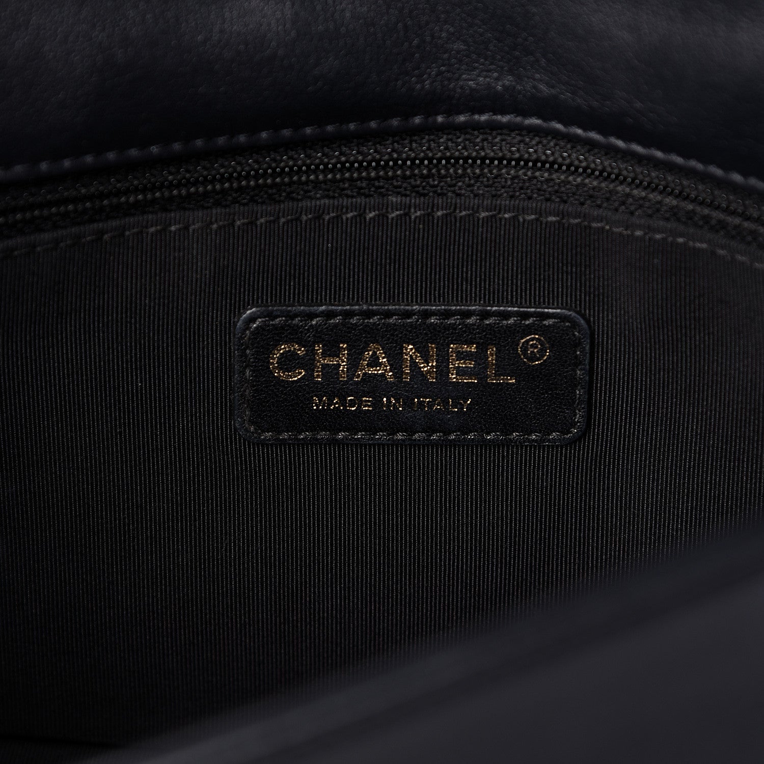 Chanel Lambskin Quilted Medium Graphic Flap Navy Black 6 of 12