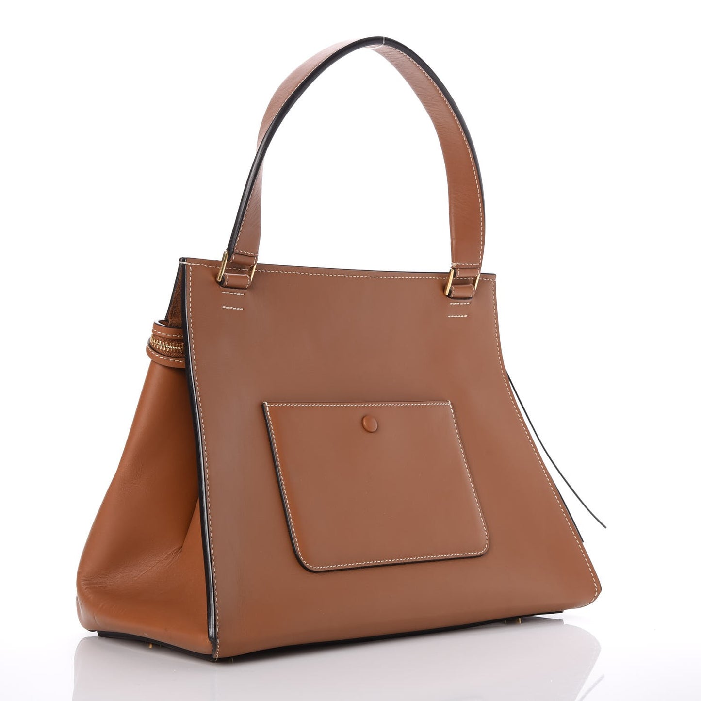 Smooth Calfskin Medium Edge Shoulder Bag Camel